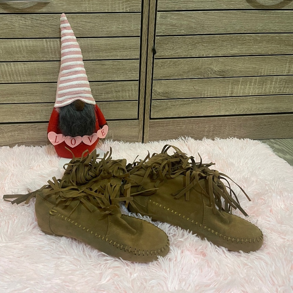 Unbranded Boho-chic brown fringe boots